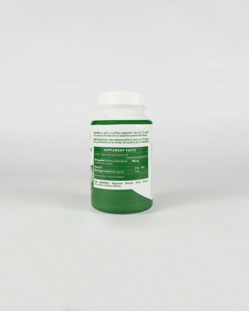 ASHAWAGANDA (BODEGA E) (GINSENG INDIO) + B12 X 90 CAPSULAS