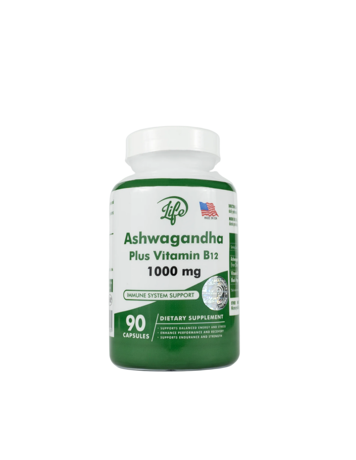 ASHAWAGANDA (BODEGA E) (GINSENG INDIO) + B12 X 90 CAPSULAS