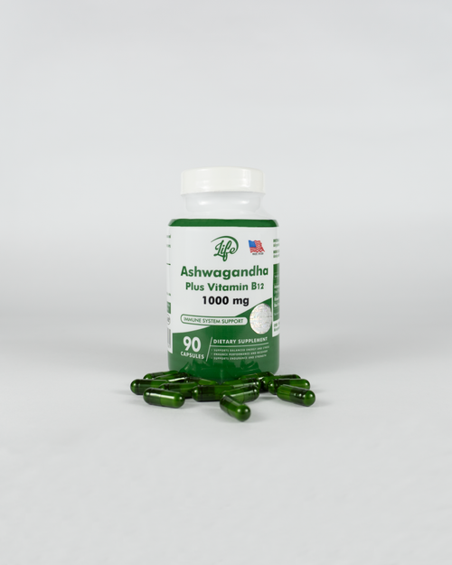 ASHAWAGANDA (BODEGA E) (GINSENG INDIO) + B12 X 90 CAPSULAS